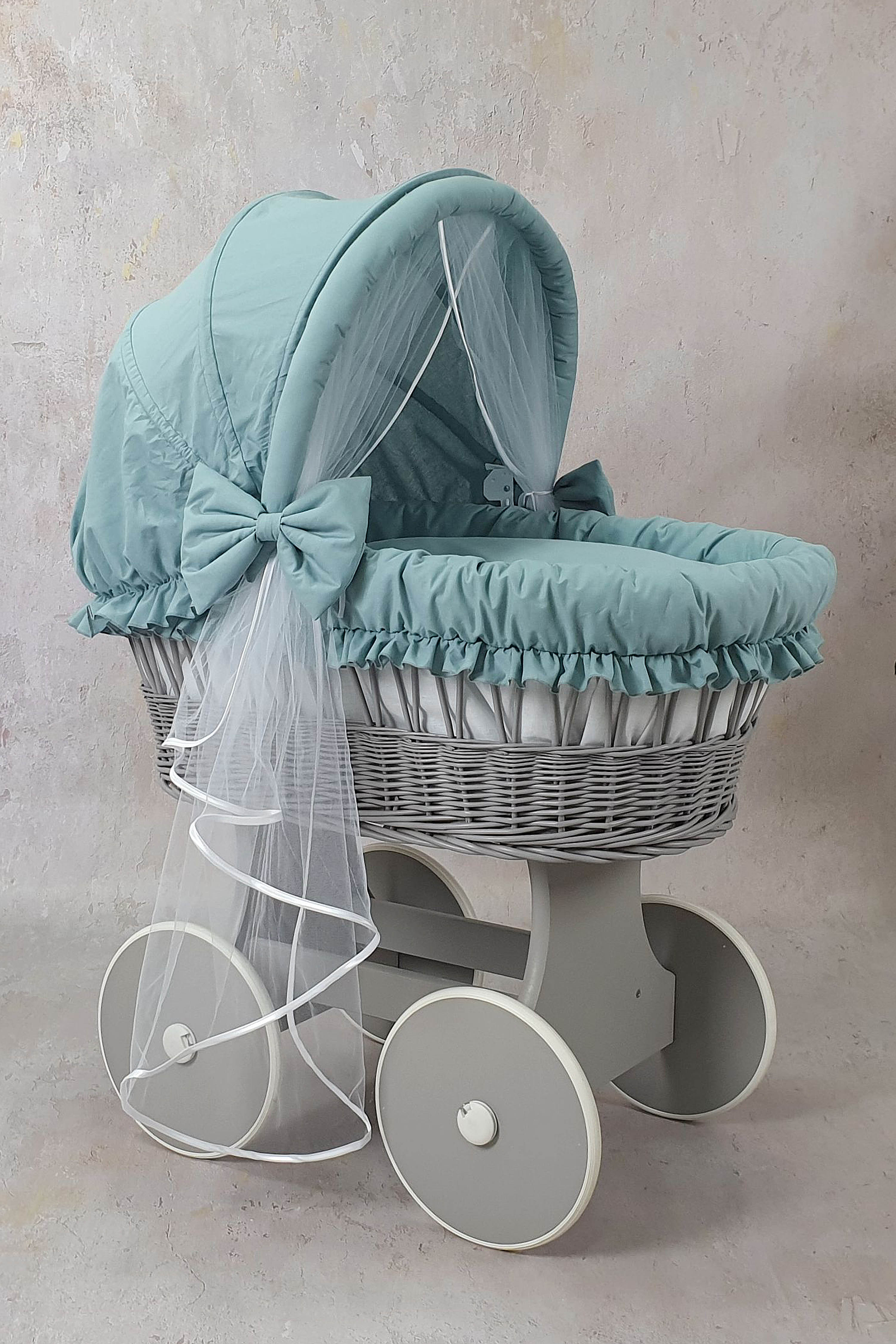 Stubenwagen Komplettset mit Haube und Moskitonetz Khaki