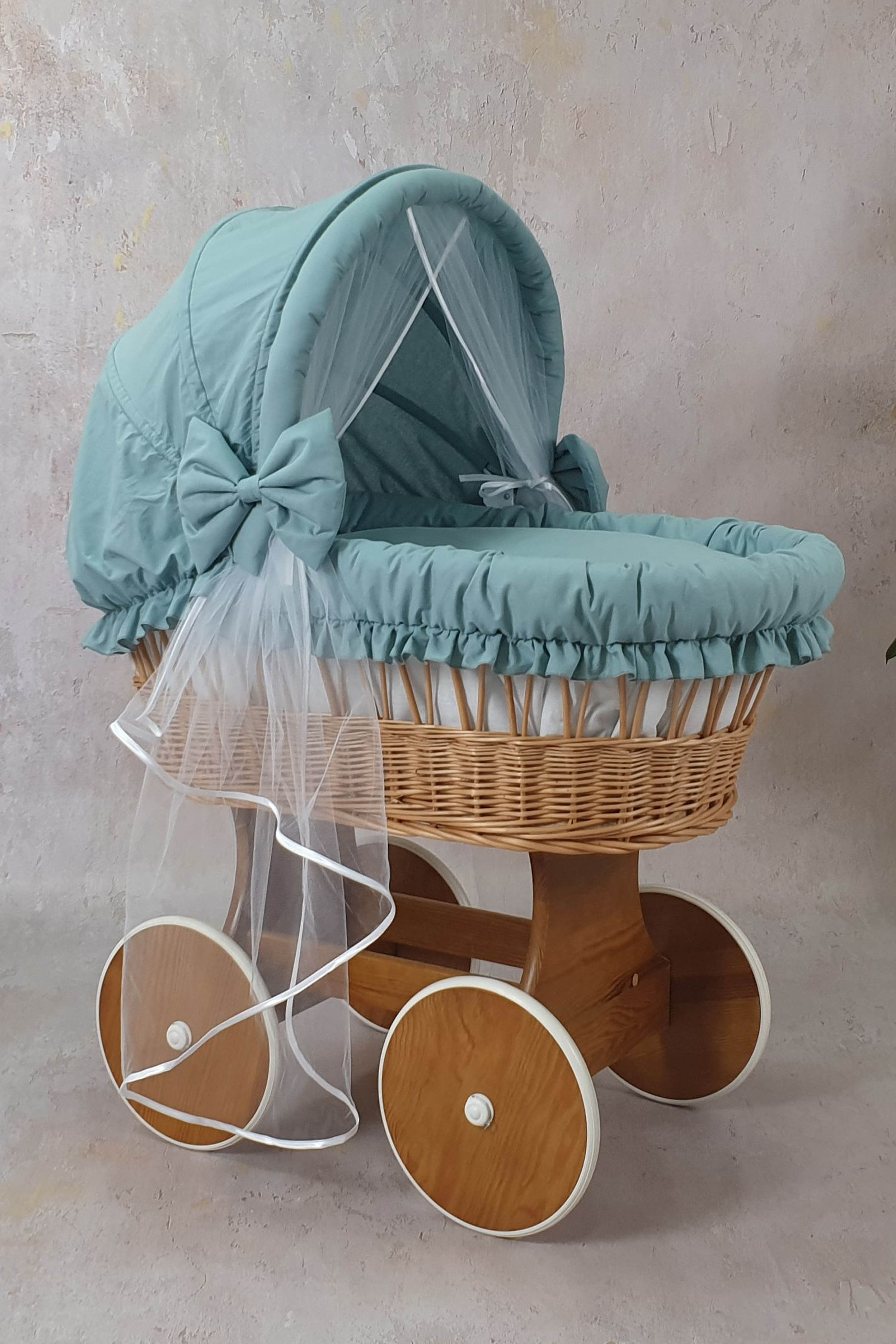 Stubenwagen Komplettset mit Haube und Moskitonetz Khaki Serie BNKH-MOS